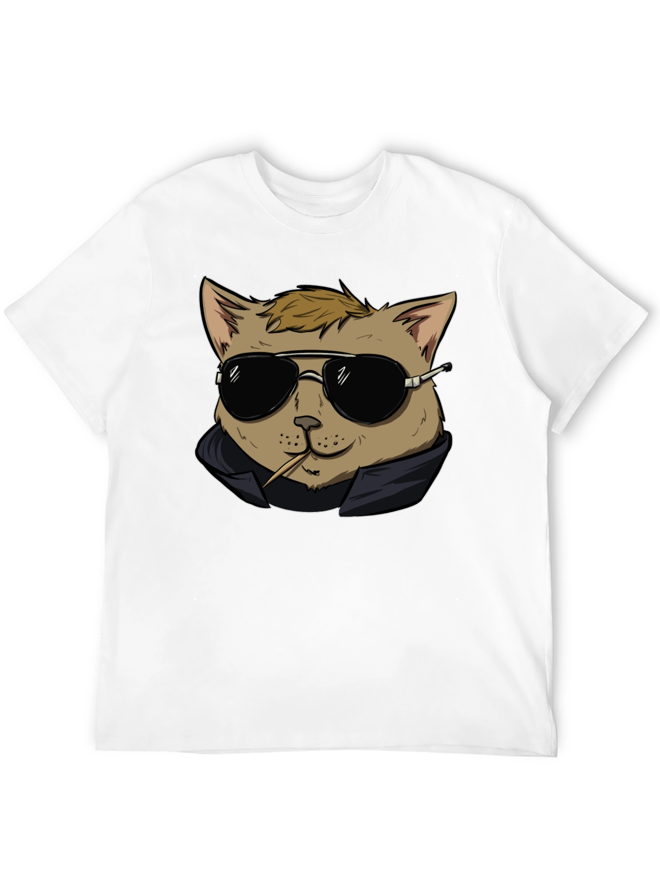 Cool Cat Tee - Black Cotton Graphic T-Shirt