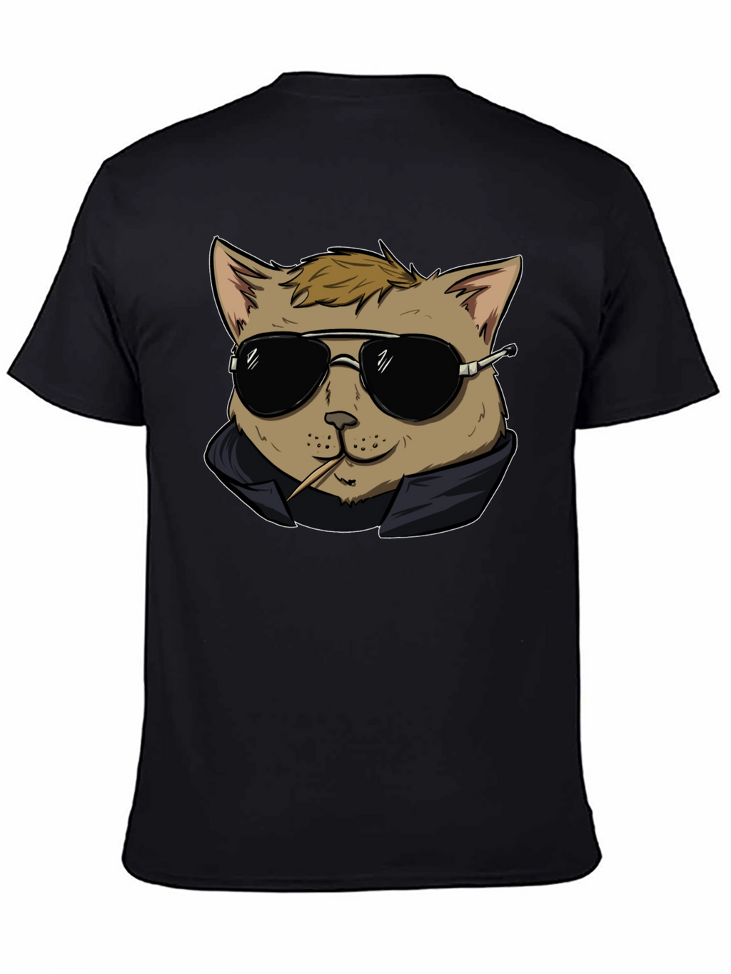 Cool Cat Tee - Black Cotton Graphic T-Shirt