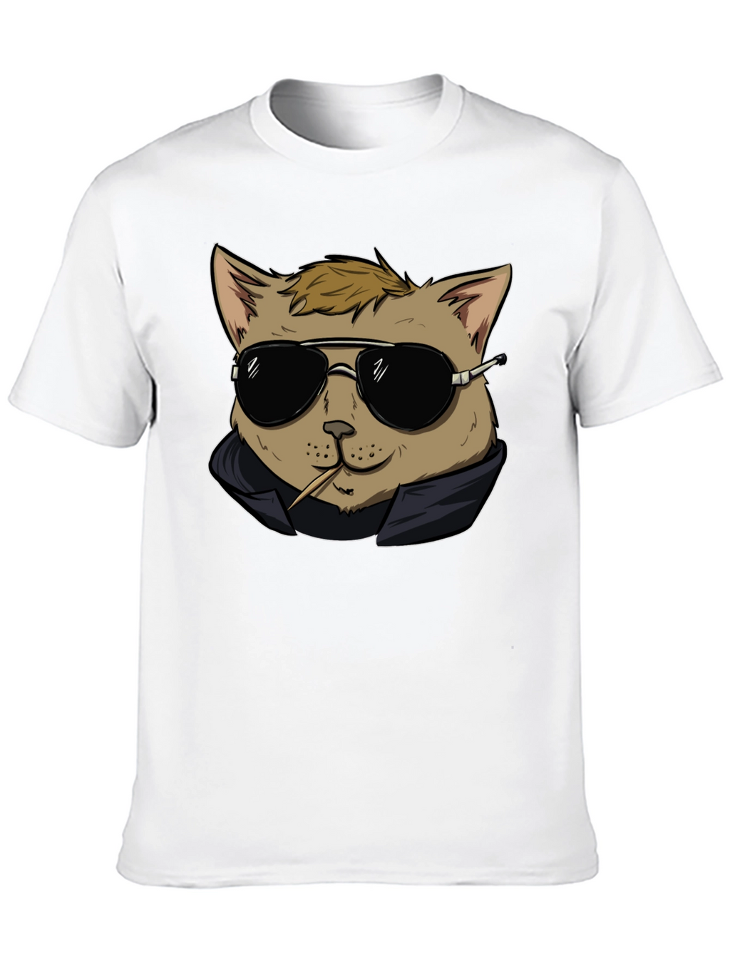 Cool Cat Tee - Black Cotton Graphic T-Shirt
