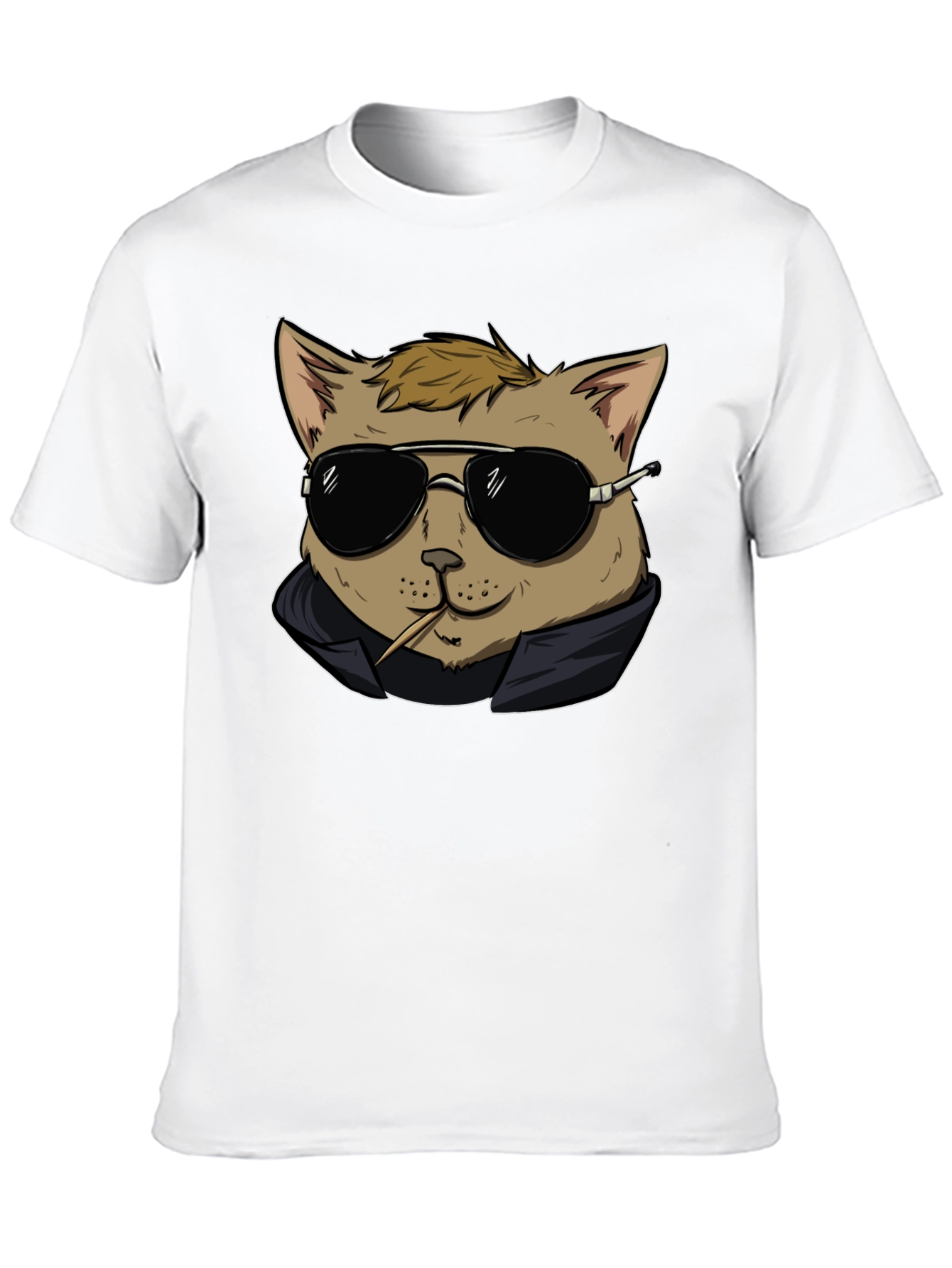 Cool Cat Tee - Black Cotton Graphic T-Shirt