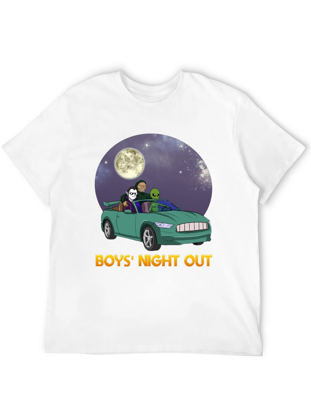 Boys Night Out Graphic Tee - Car Alien Moon