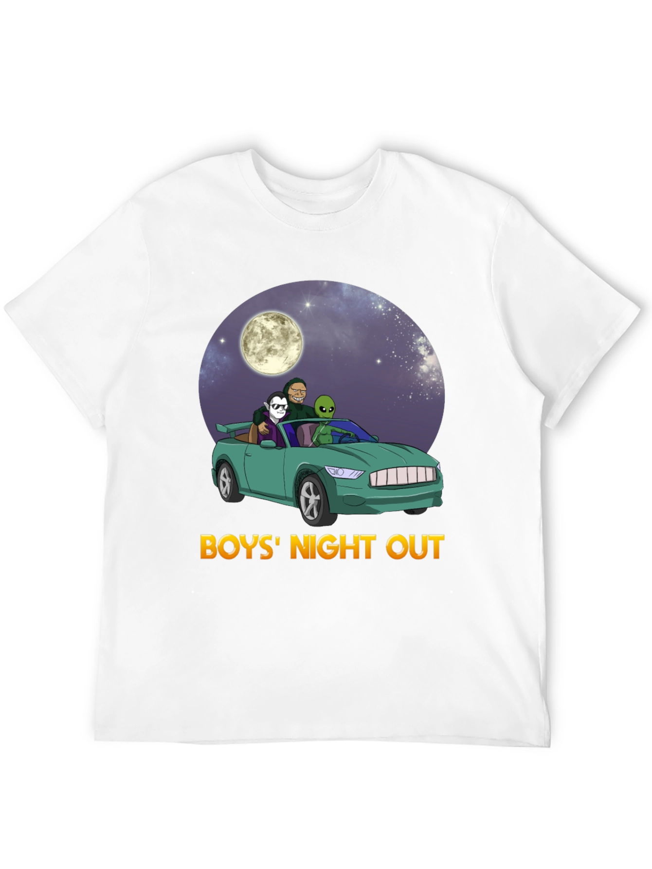 Boys Night Out Graphic Tee - Car Alien Moon