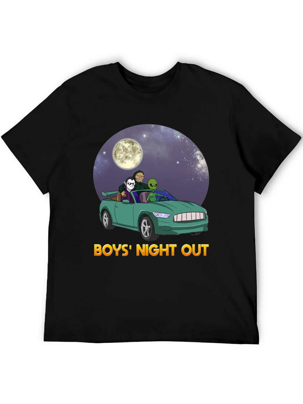 Boys Night Out Graphic Tee - Car Alien Moon