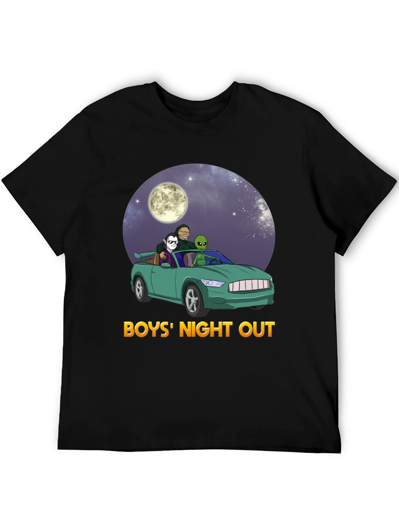 Boys Night Out Graphic Tee - Car Alien Moon