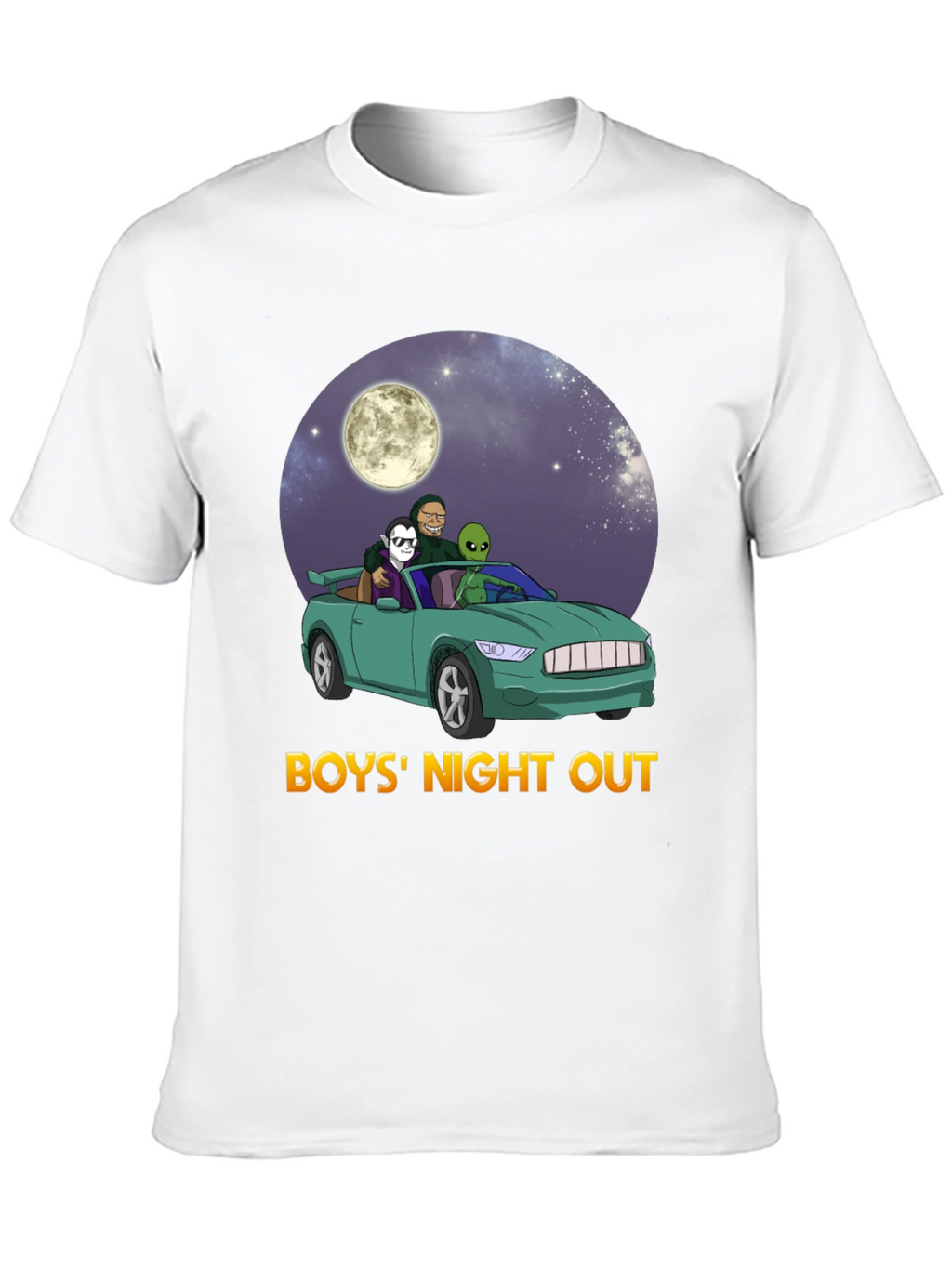 Boys Night Out Graphic Tee - Car Alien Moon