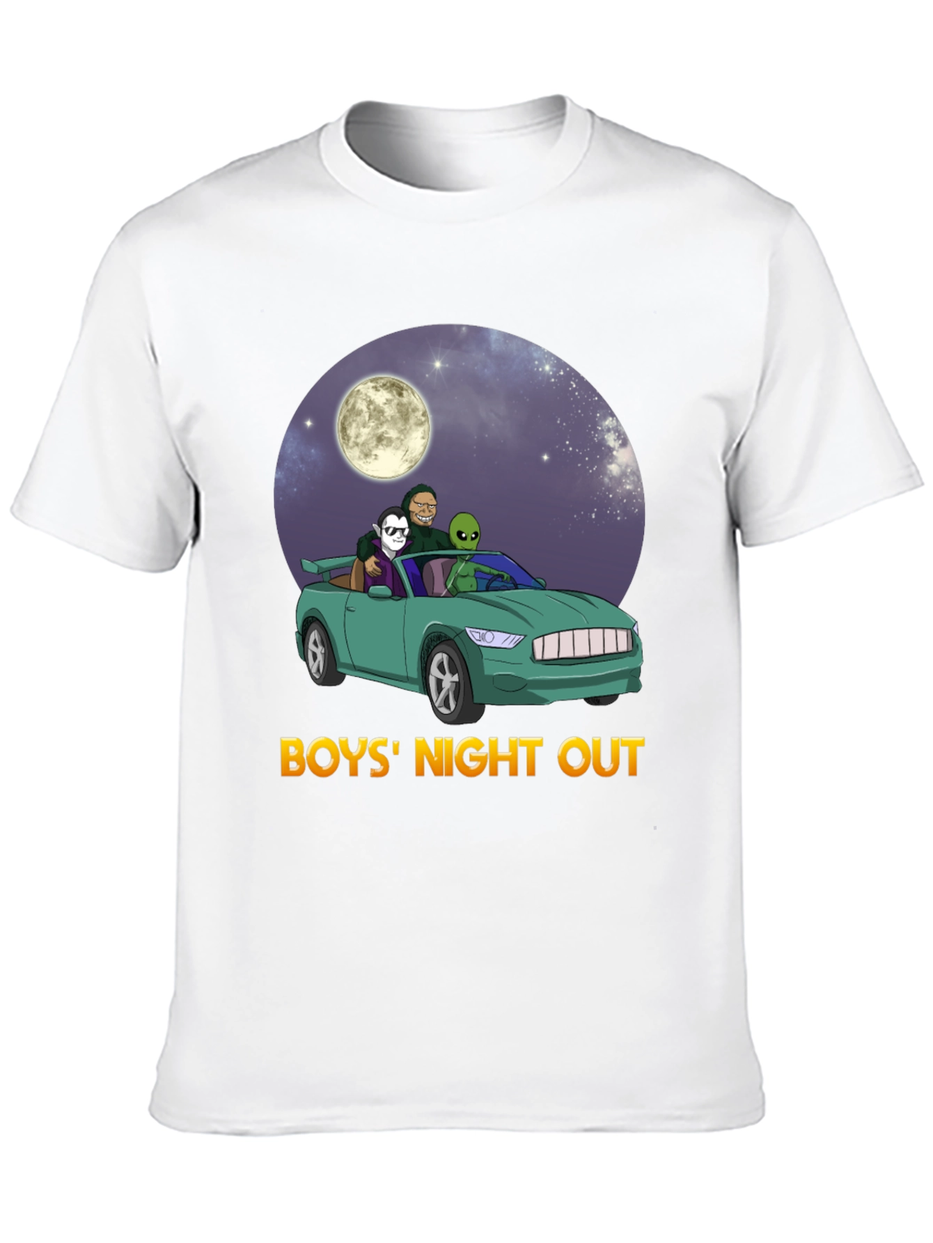Boys Night Out Graphic Tee - Car Alien Moon