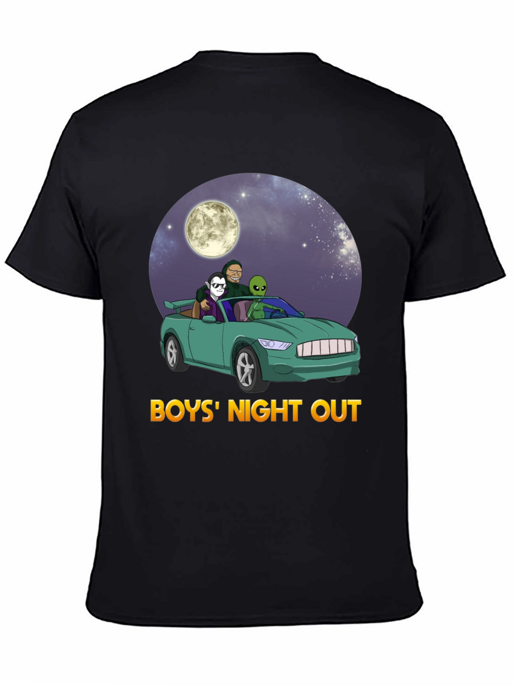 Boys Night Out Graphic Tee - Car Alien Moon