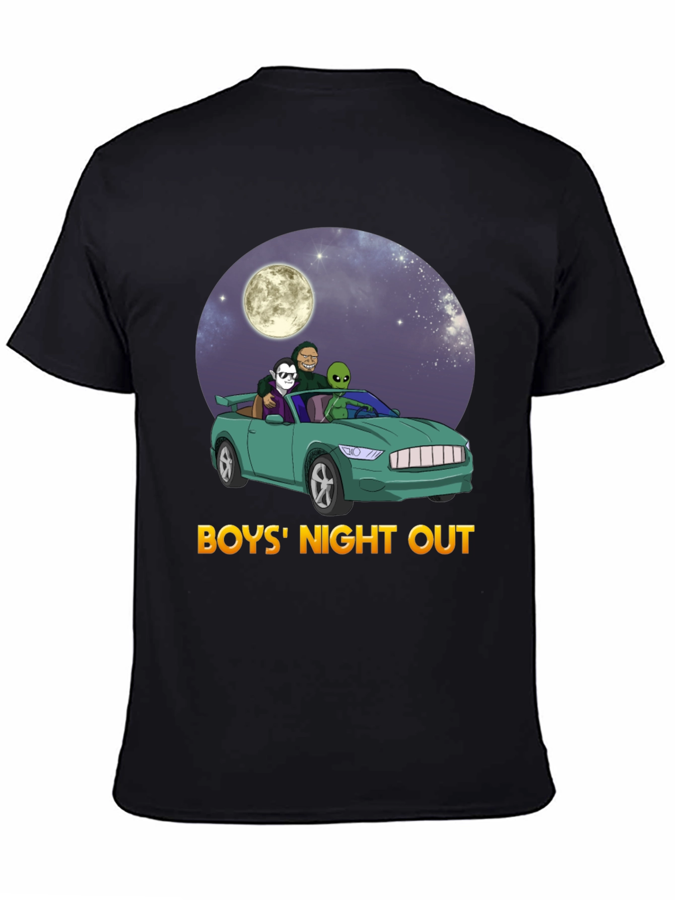 Boys Night Out Graphic Tee - Car Alien Moon