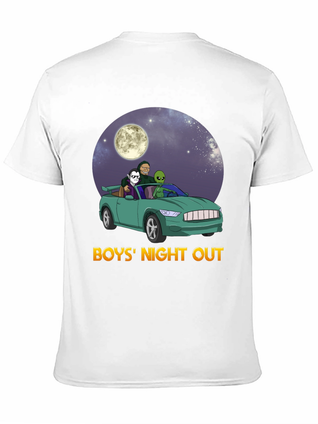 Boys Night Out Graphic Tee - Car Alien Moon