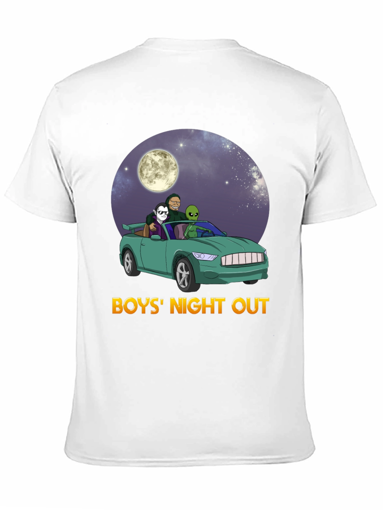 Boys Night Out Graphic Tee - Car Alien Moon