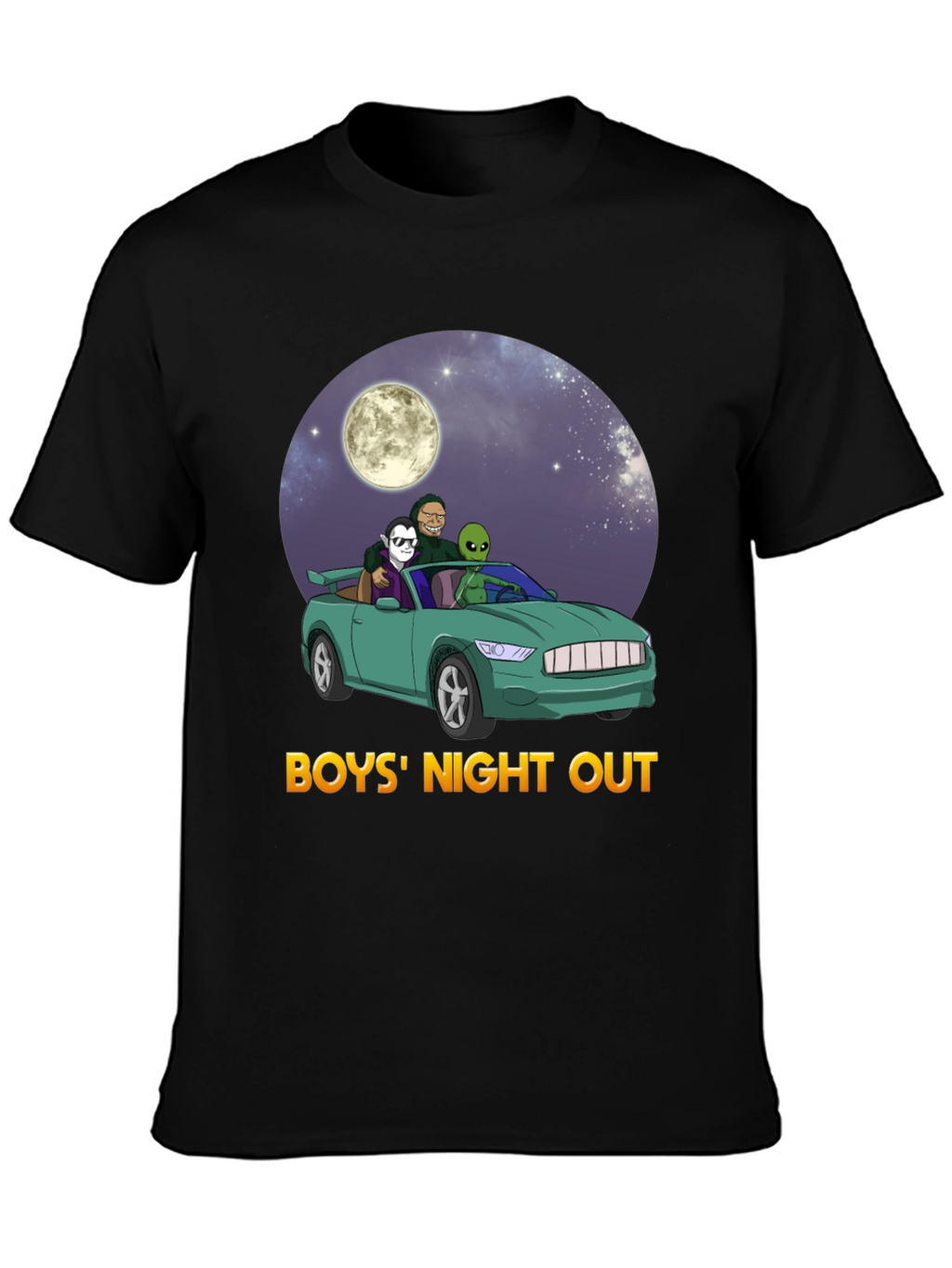 Boys Night Out Graphic Tee - Car Alien Moon