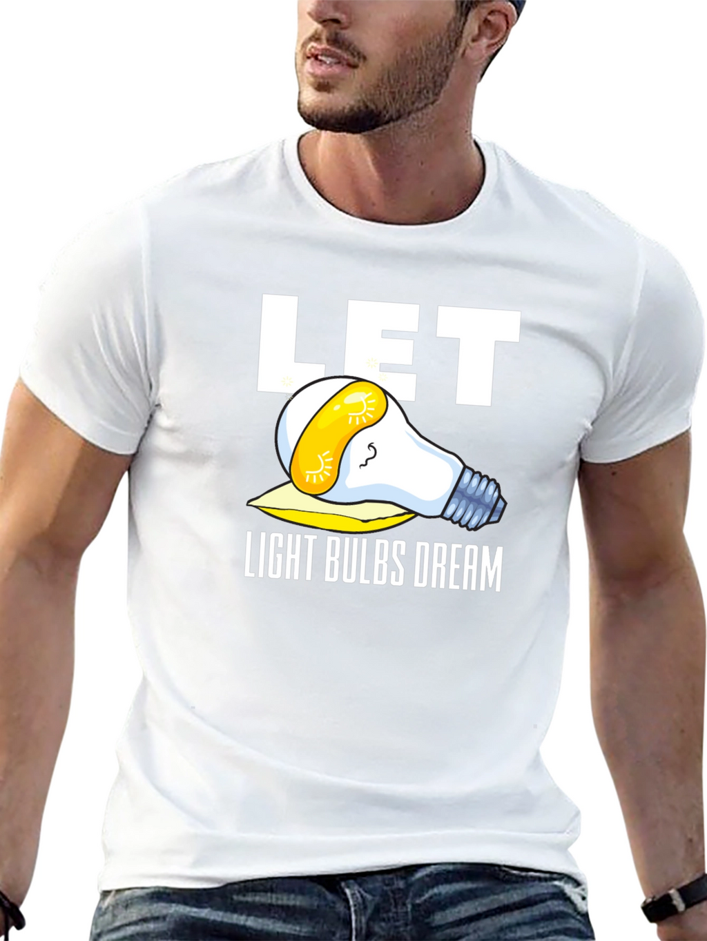Let Light Bulbs Dream Black Graphic Tee Shirt