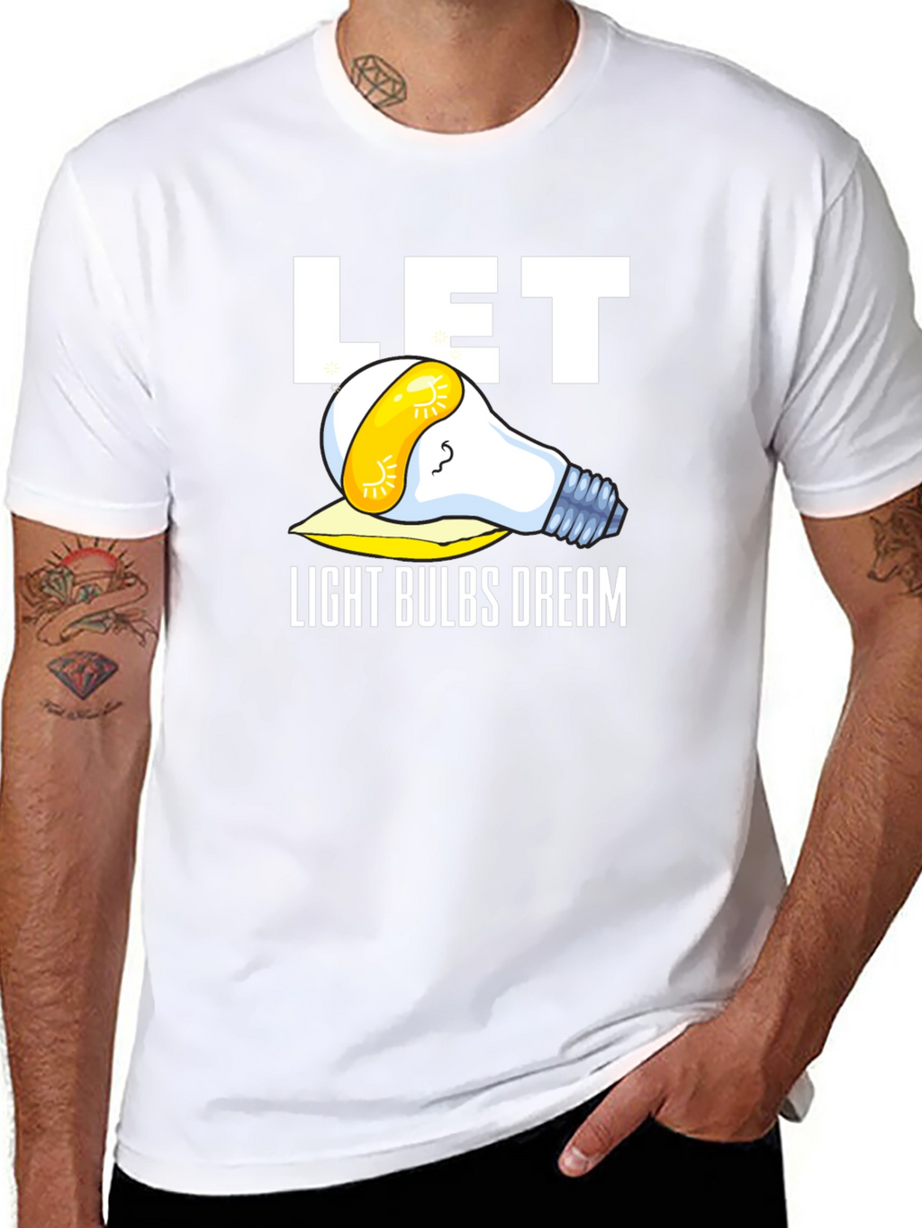 Let Light Bulbs Dream Black Graphic Tee Shirt