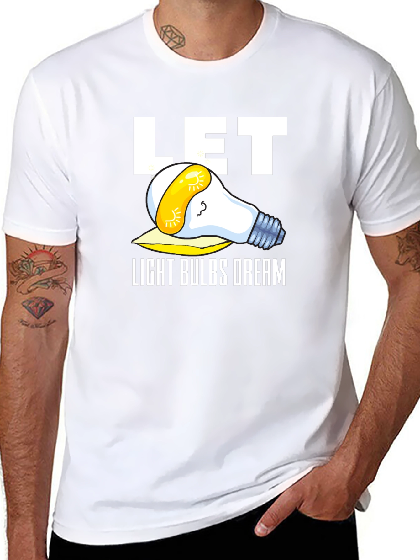 Let Light Bulbs Dream Black Graphic Tee Shirt