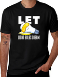 Let Light Bulbs Dream Black Graphic Tee Shirt
