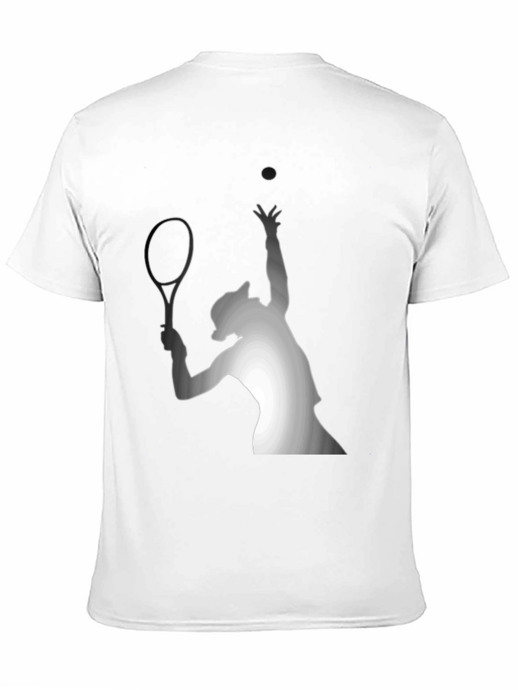 Tennis Serve Graphic Tee - Black Cotton T-Shirt