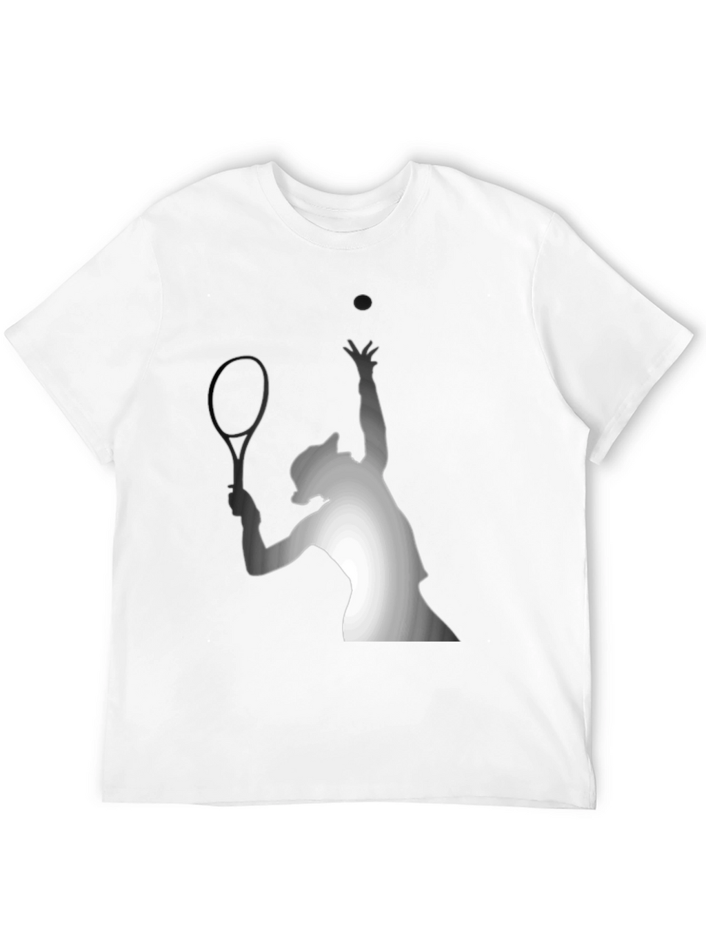 Tennis Serve Graphic Tee - Black Cotton T-Shirt