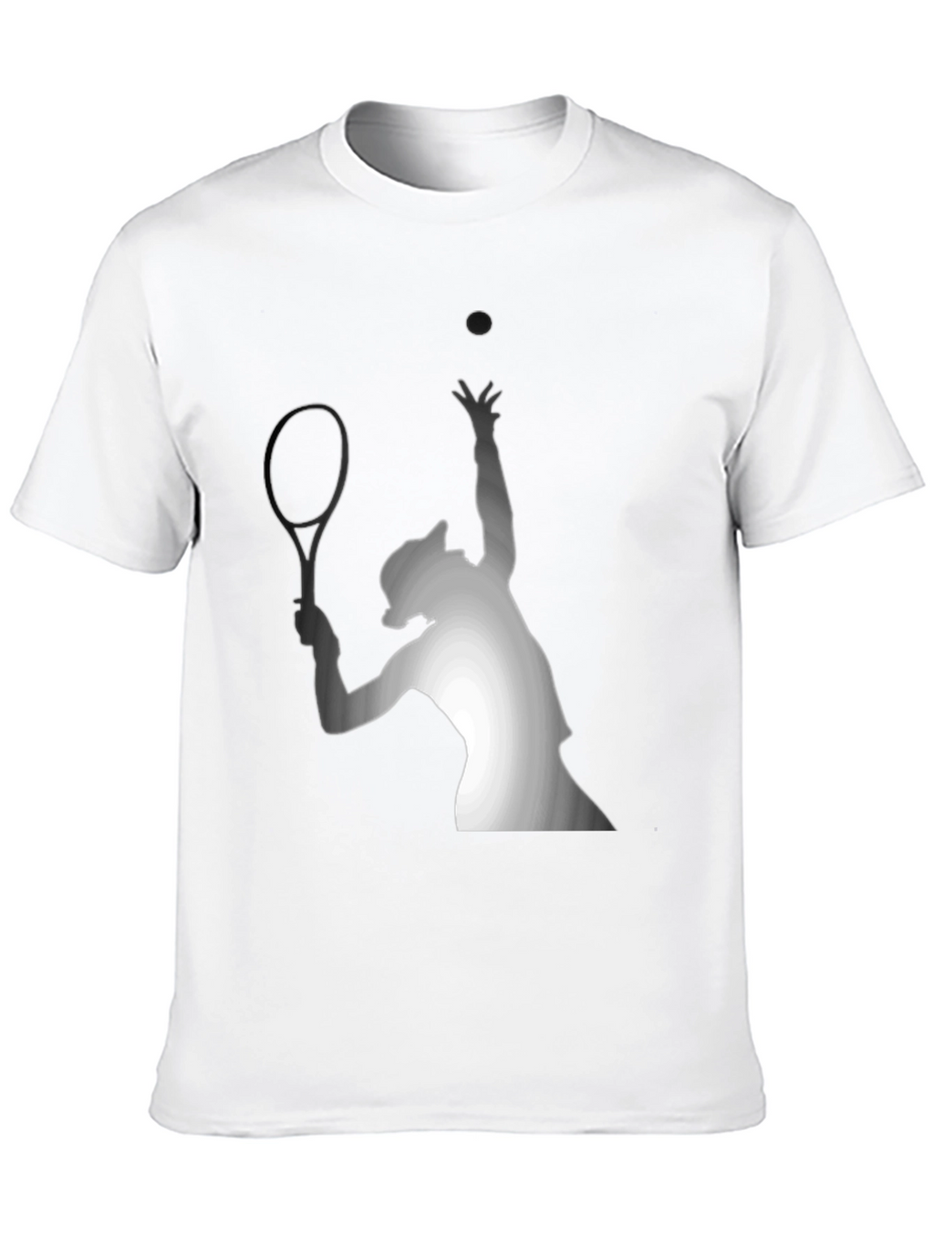 Tennis Serve Graphic Tee - Black Cotton T-Shirt