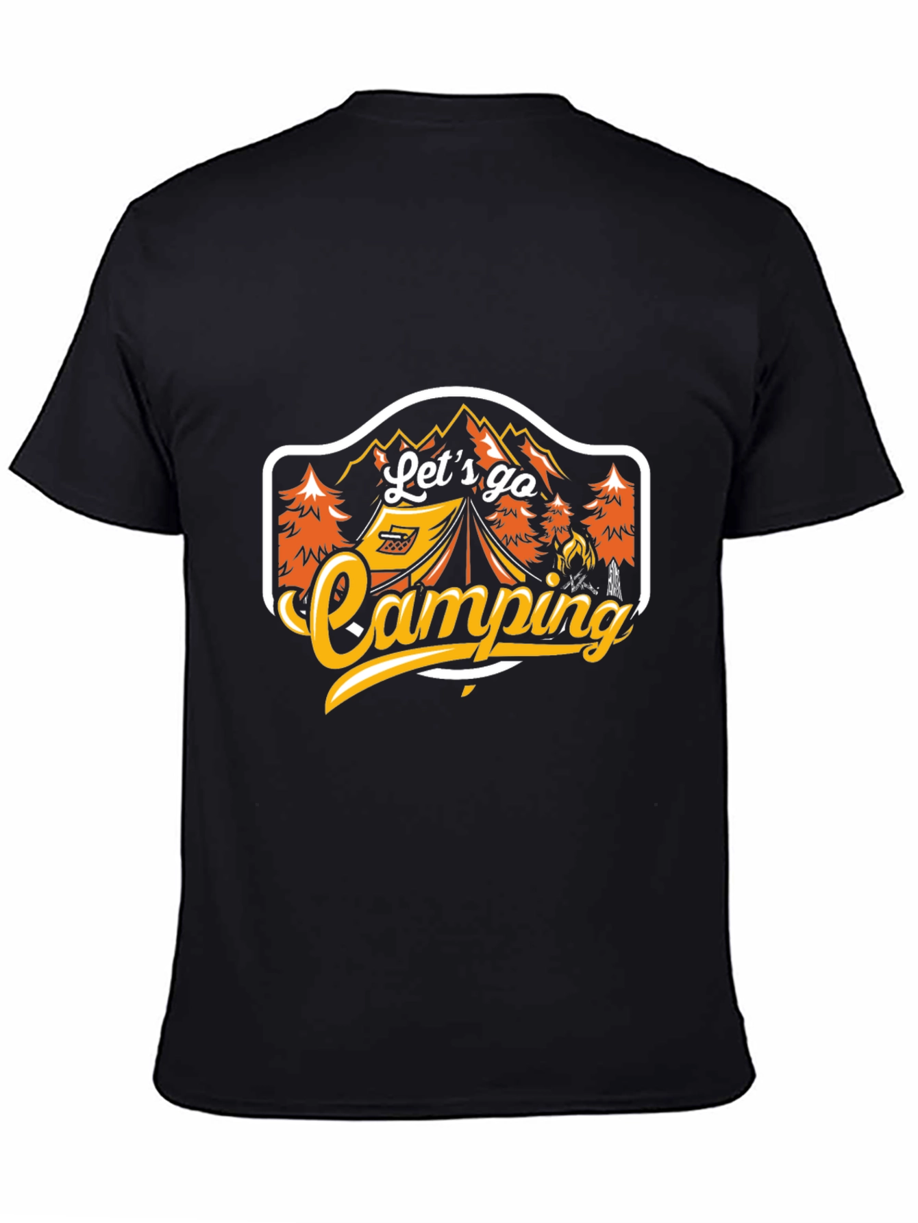 Lets Go Camping Black Graphic Tee