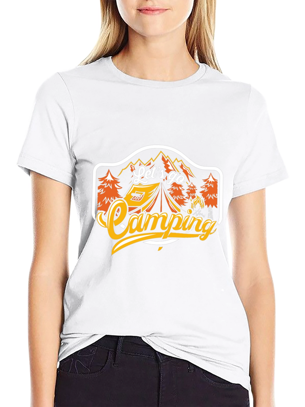 Lets Go Camping Black Graphic Tee