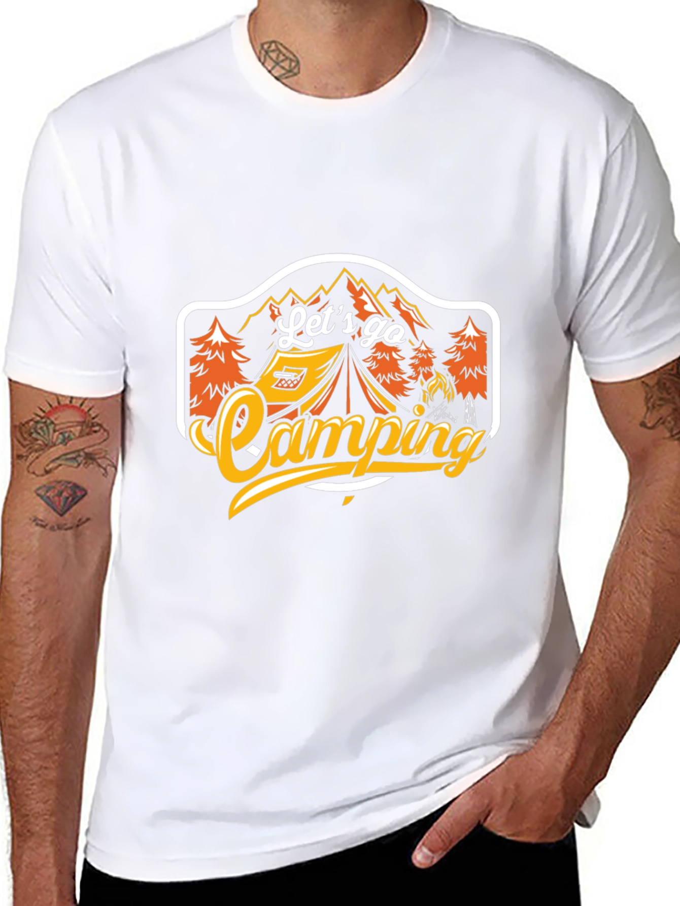 Lets Go Camping Black Graphic Tee