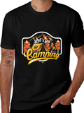 Lets Go Camping Black Graphic Tee