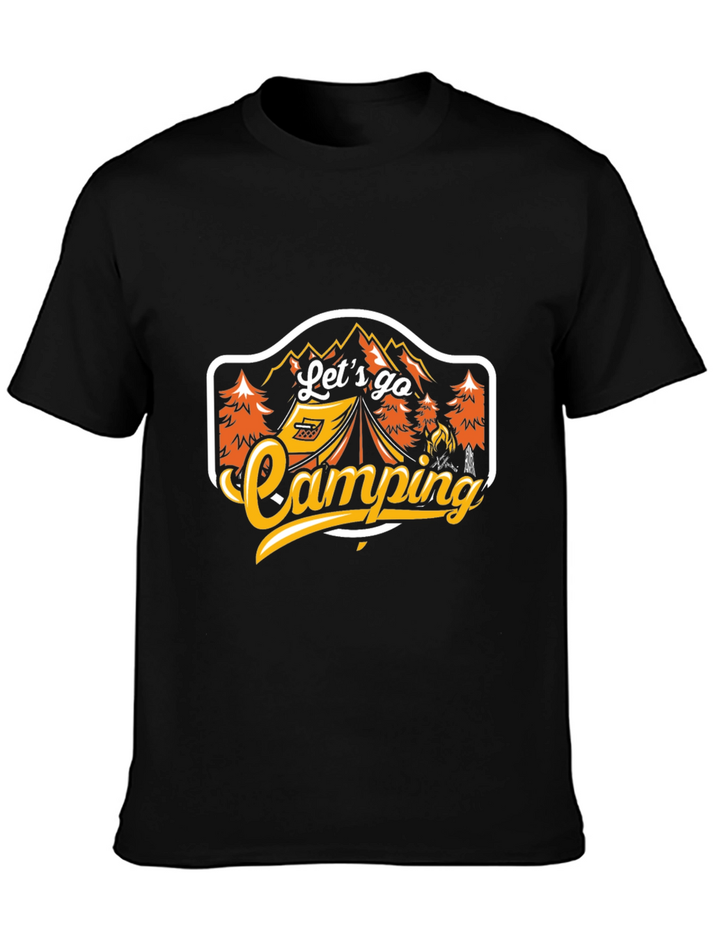 Lets Go Camping Black Graphic Tee