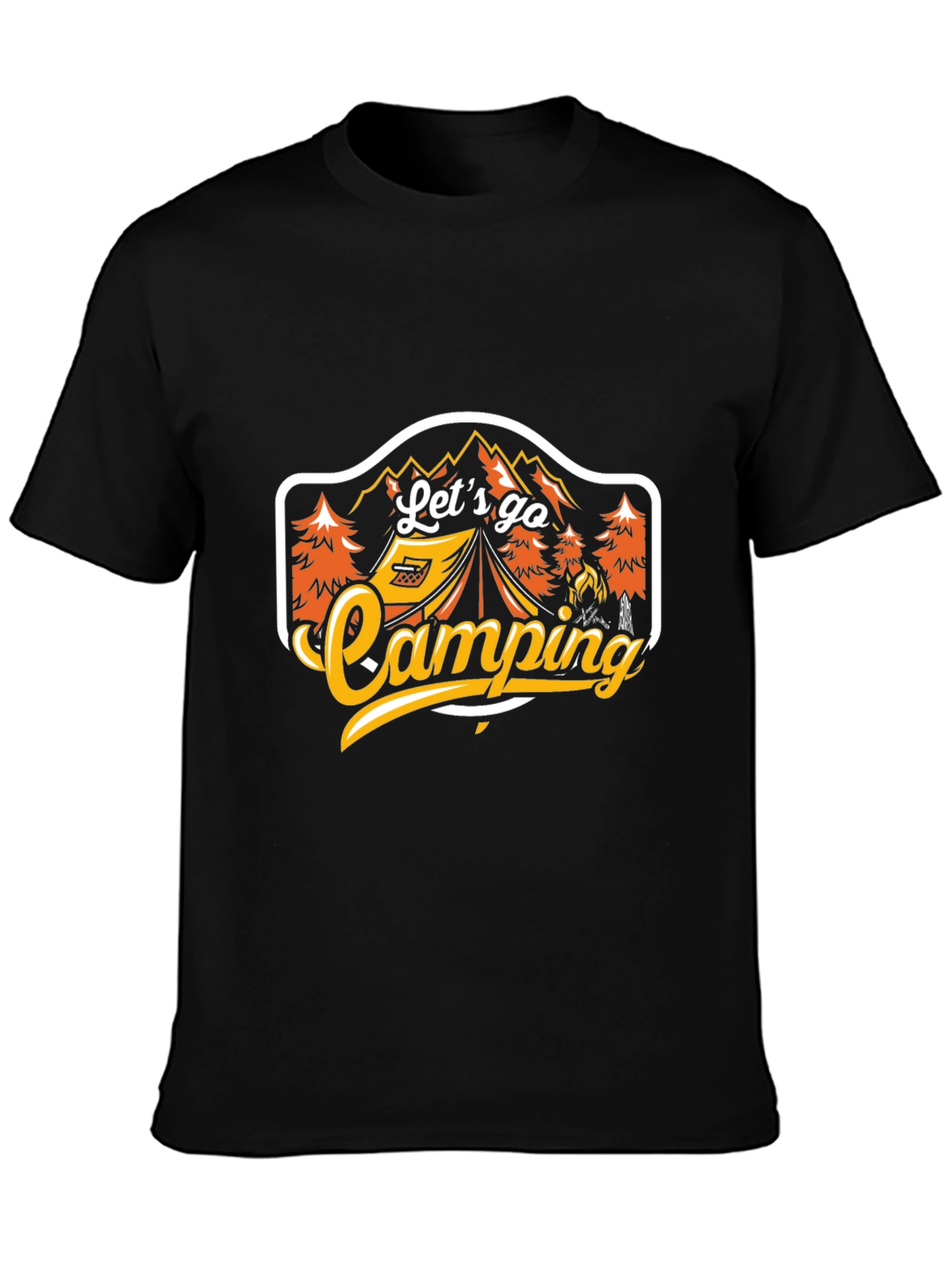 Lets Go Camping Black Graphic Tee
