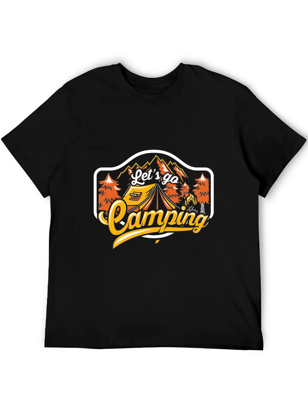Lets Go Camping Black Graphic Tee
