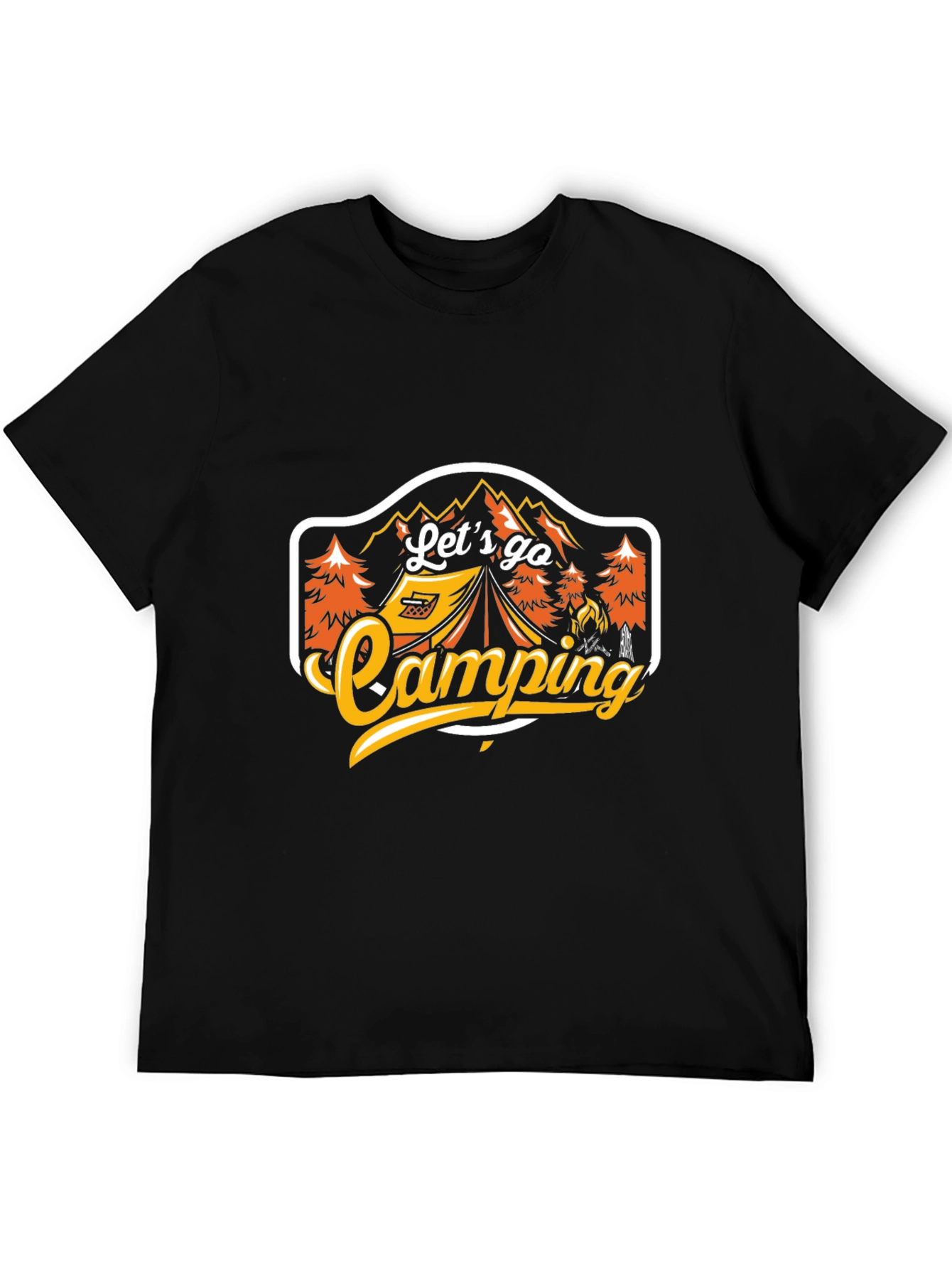 Lets Go Camping Black Graphic Tee