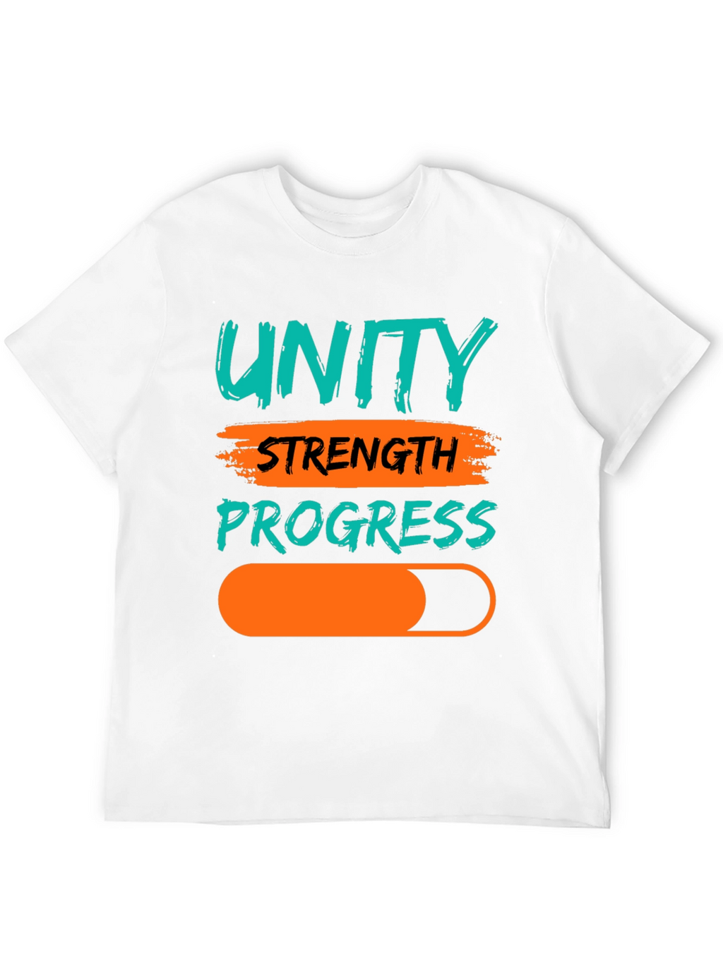 Unity Strength Progress Graphic Tee - Black Cotton T-Shirt