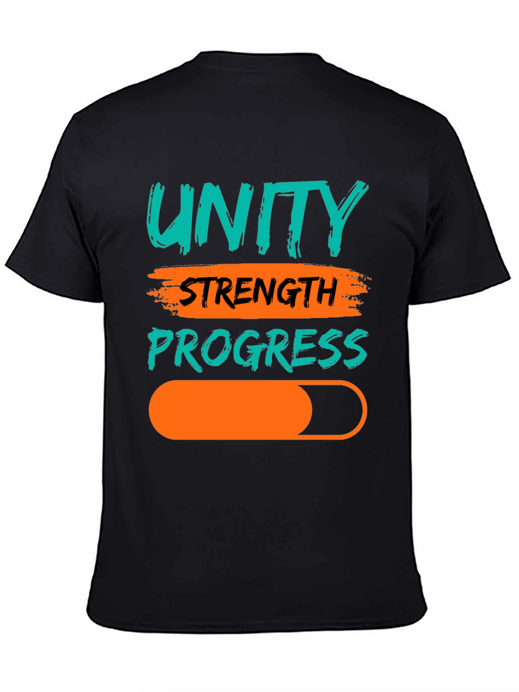 Unity Strength Progress Graphic Tee - Black Cotton T-Shirt