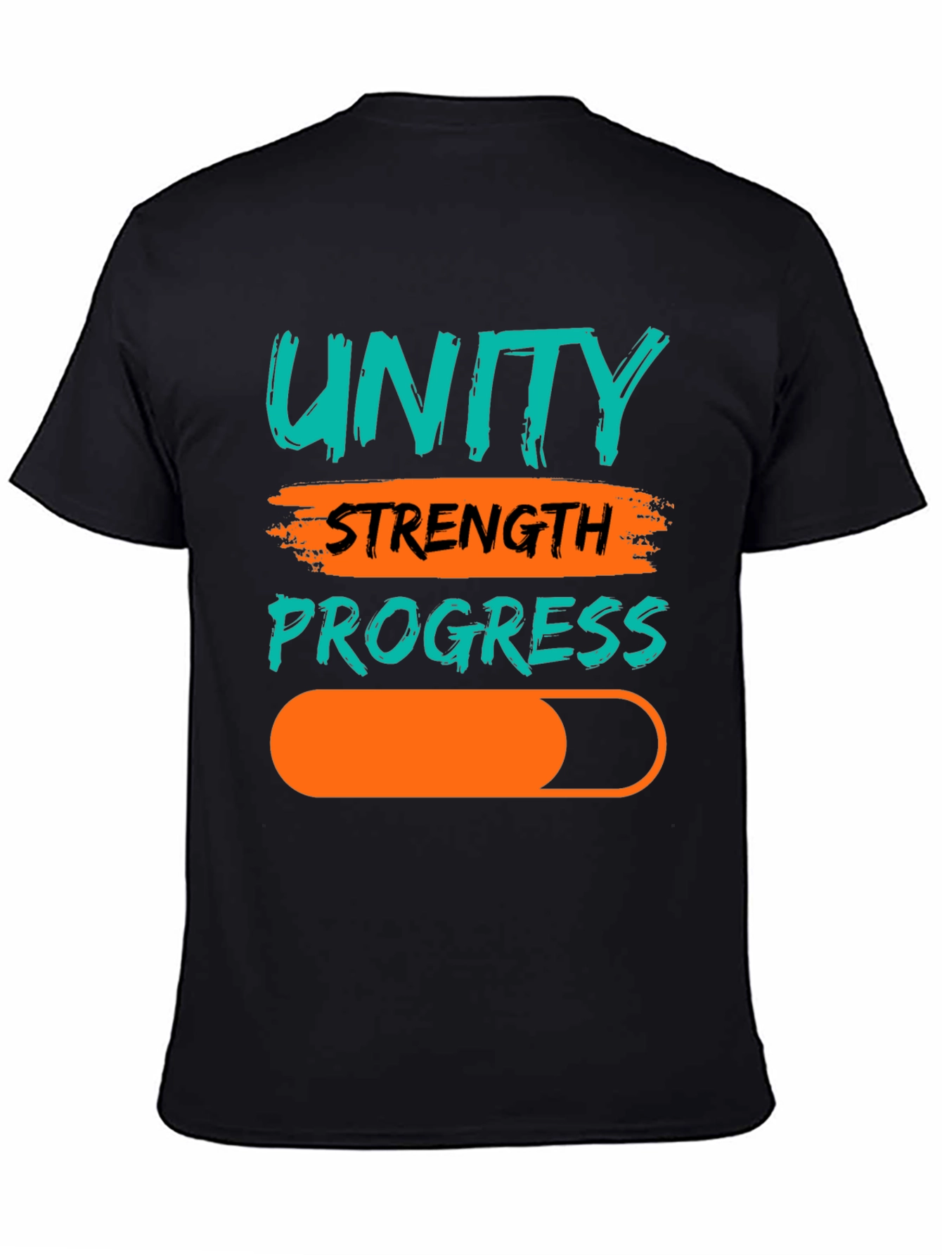 Unity Strength Progress Graphic Tee - Black Cotton T-Shirt