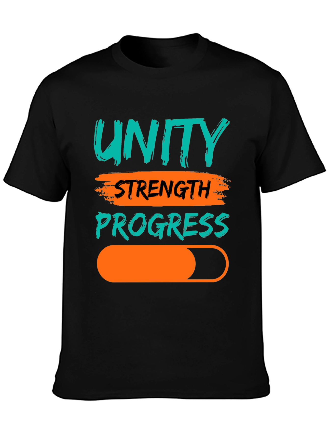 Unity Strength Progress Graphic Tee - Black Cotton T-Shirt