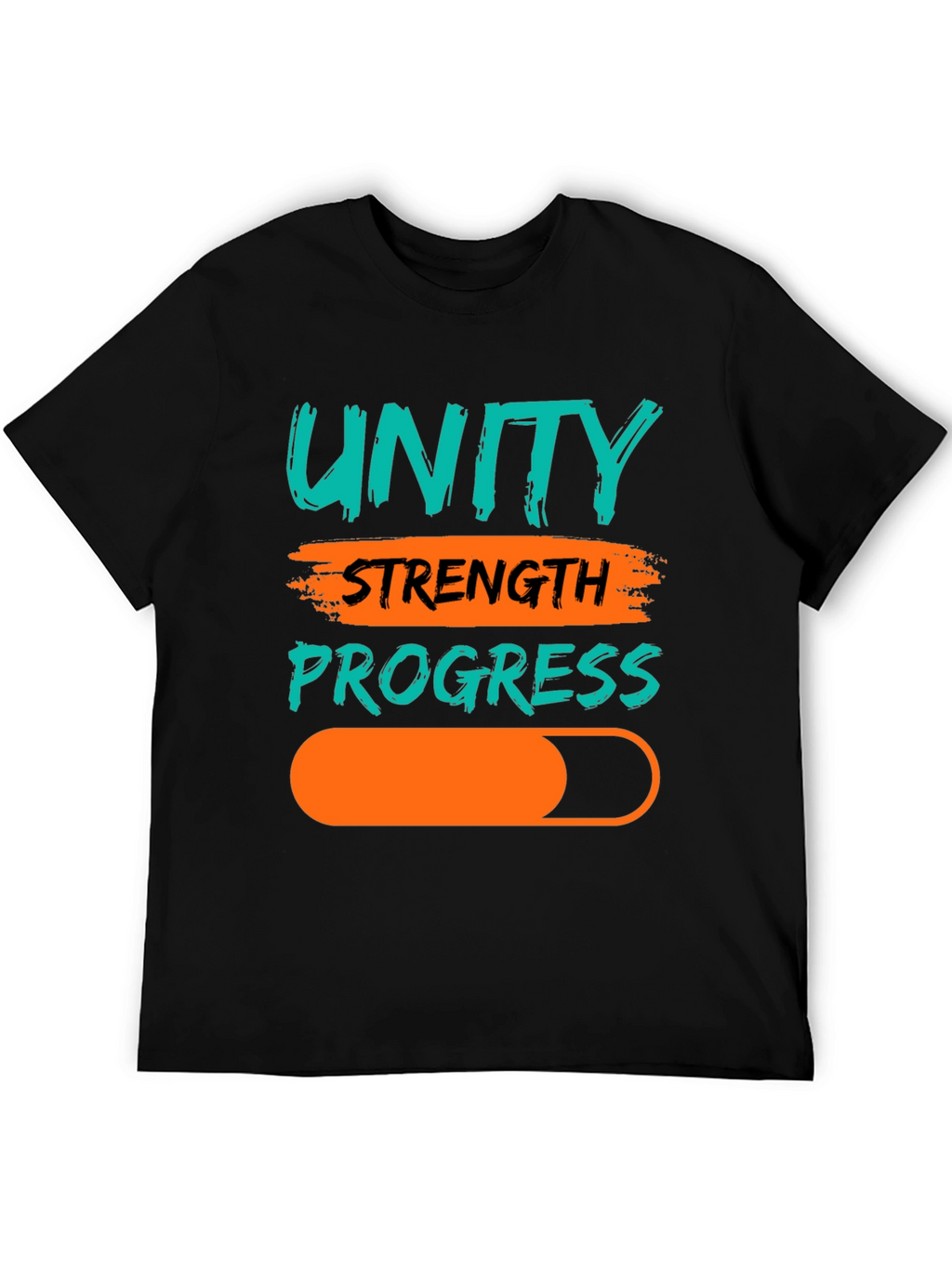 Unity Strength Progress Graphic Tee - Black Cotton T-Shirt