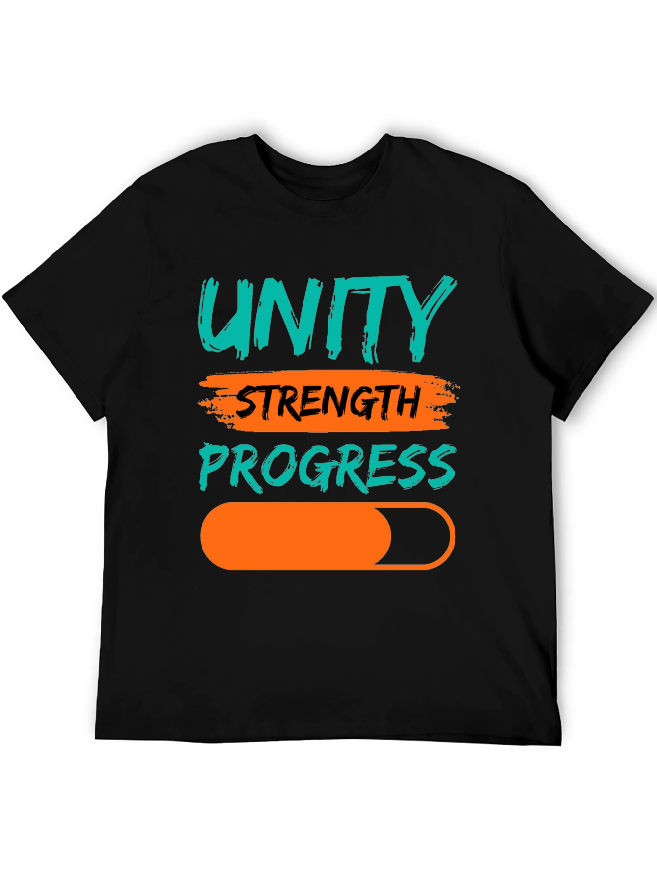 Unity Strength Progress Graphic Tee - Black Cotton T-Shirt