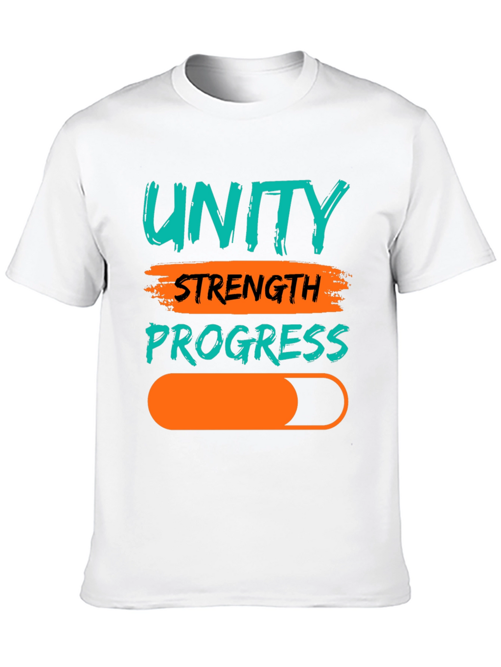 Unity Strength Progress Graphic Tee - Black Cotton T-Shirt