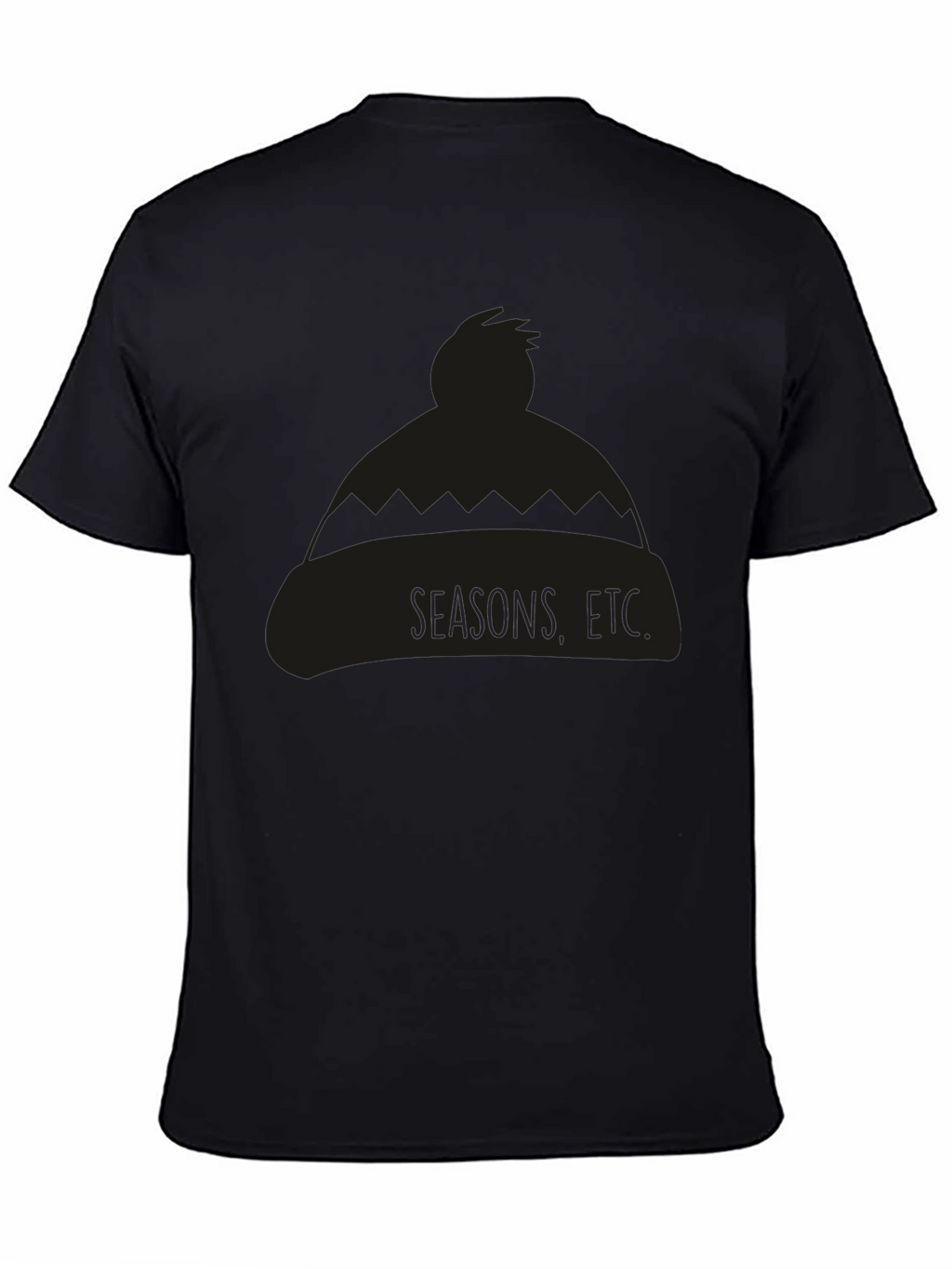 Seasons Etc. Beanie Graphic Tee - Unisex Black T-Shirt