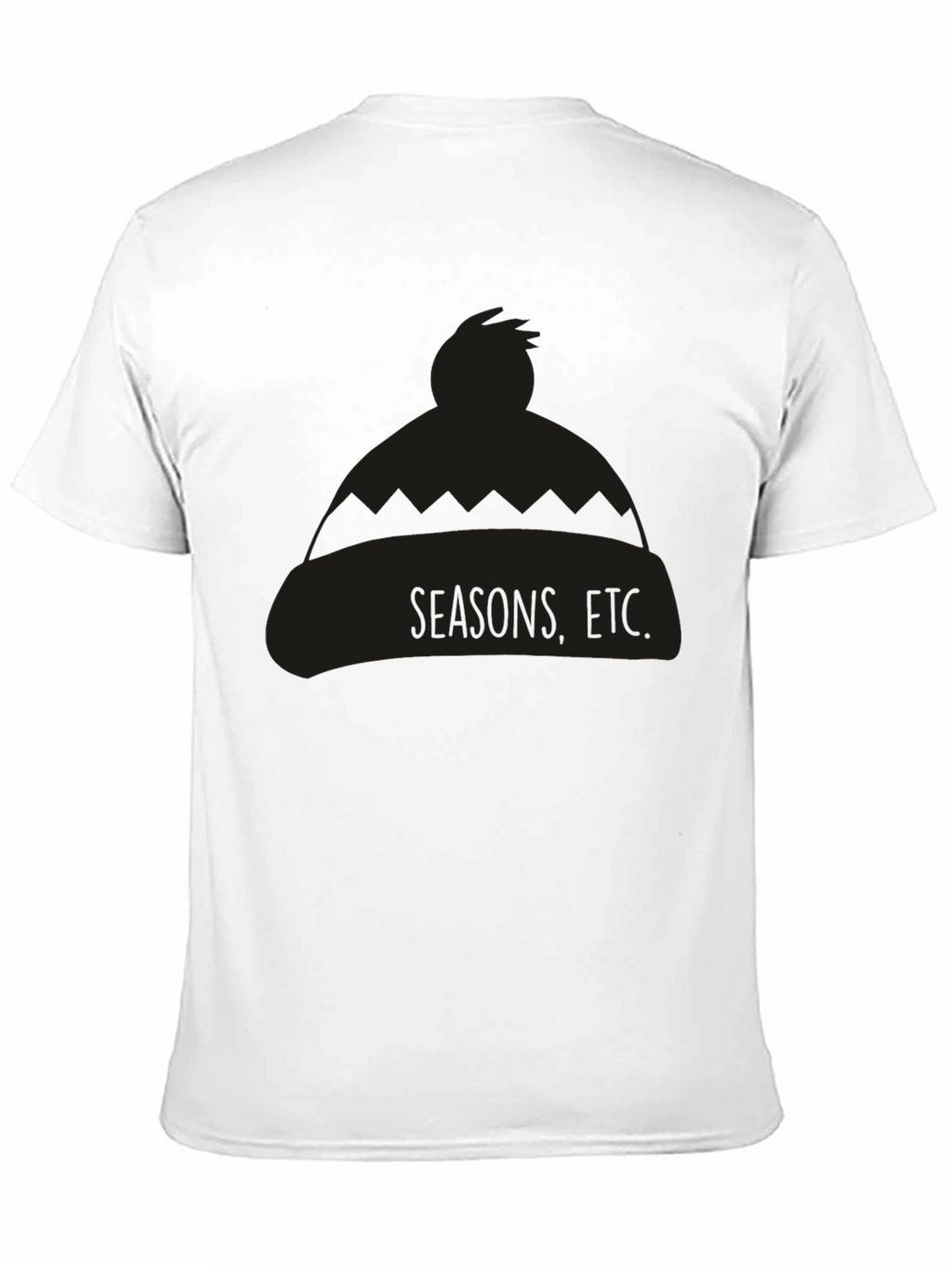 Seasons Etc. Beanie Graphic Tee - Unisex Black T-Shirt