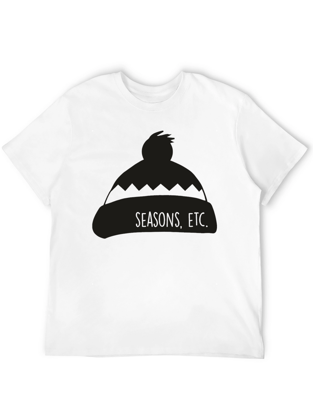 Seasons Etc. Beanie Graphic Tee - Unisex Black T-Shirt