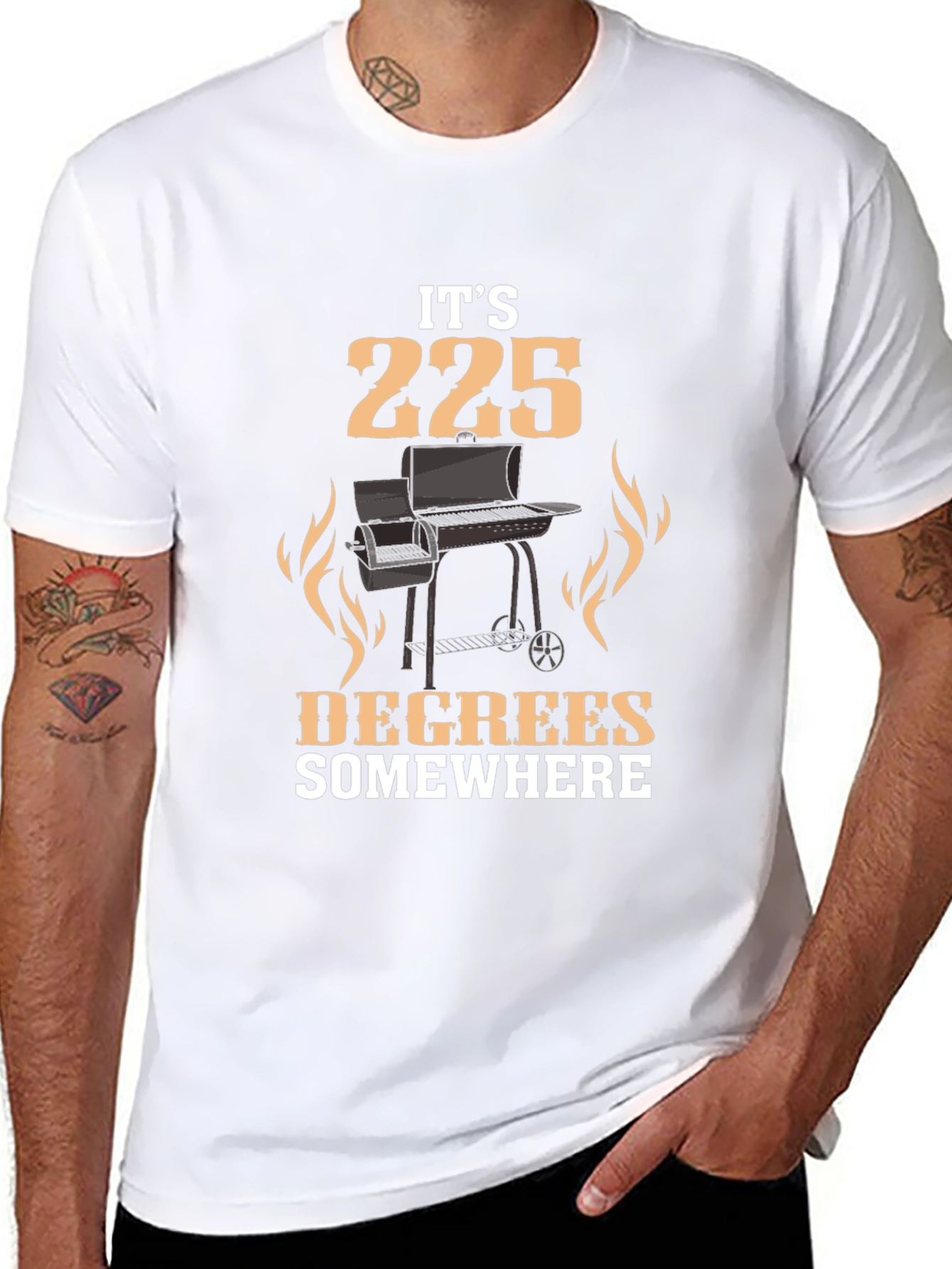 Its 225 Degrees Somewhere BBQ Grill T-Shirt