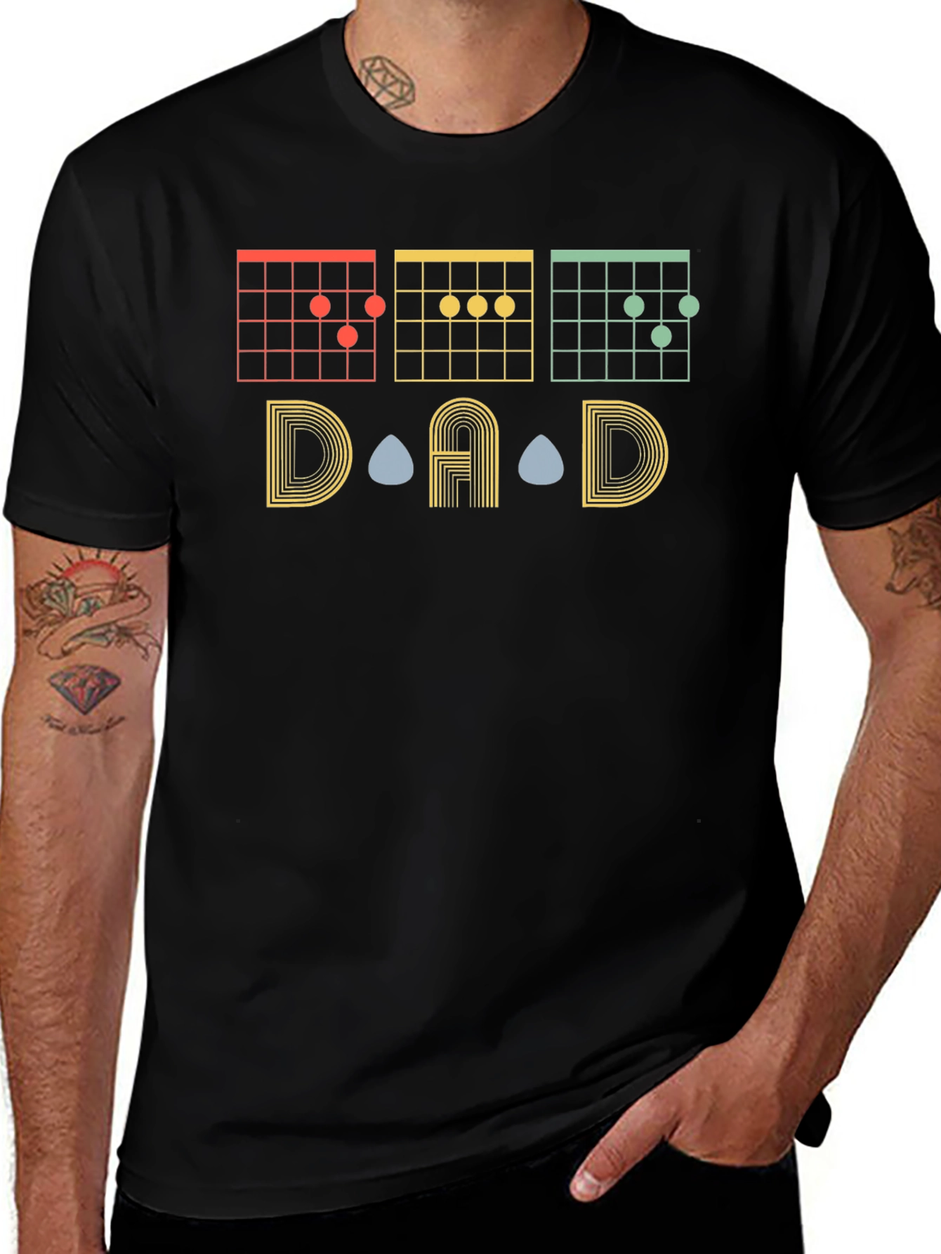 DAD Guitar Chords T-Shirt - Musician Fathers Day Gift