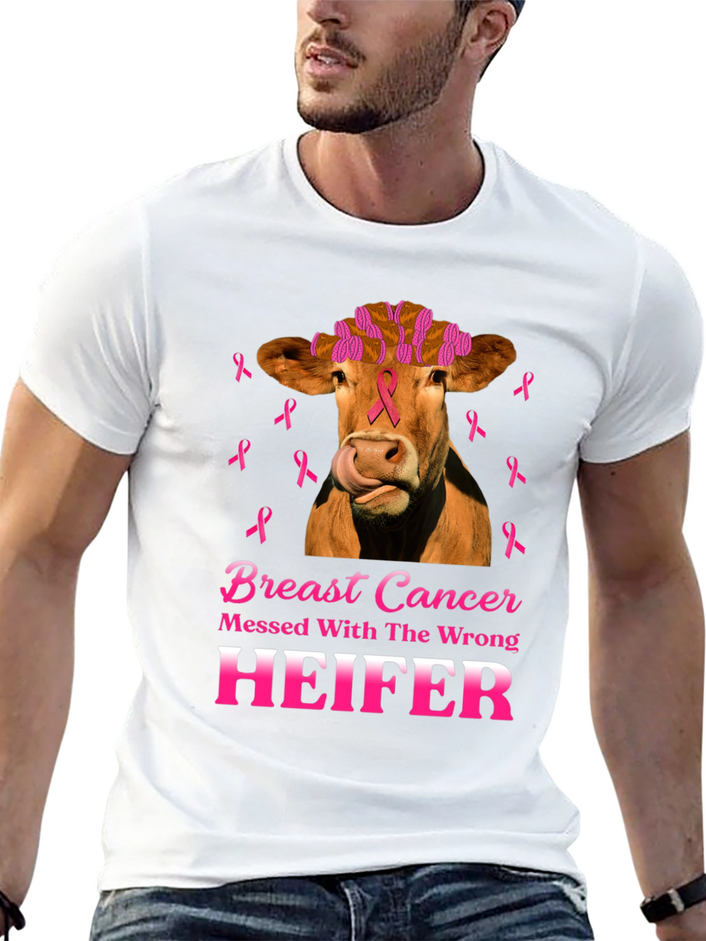 Breast Cancer Awareness Heifer T-Shirt