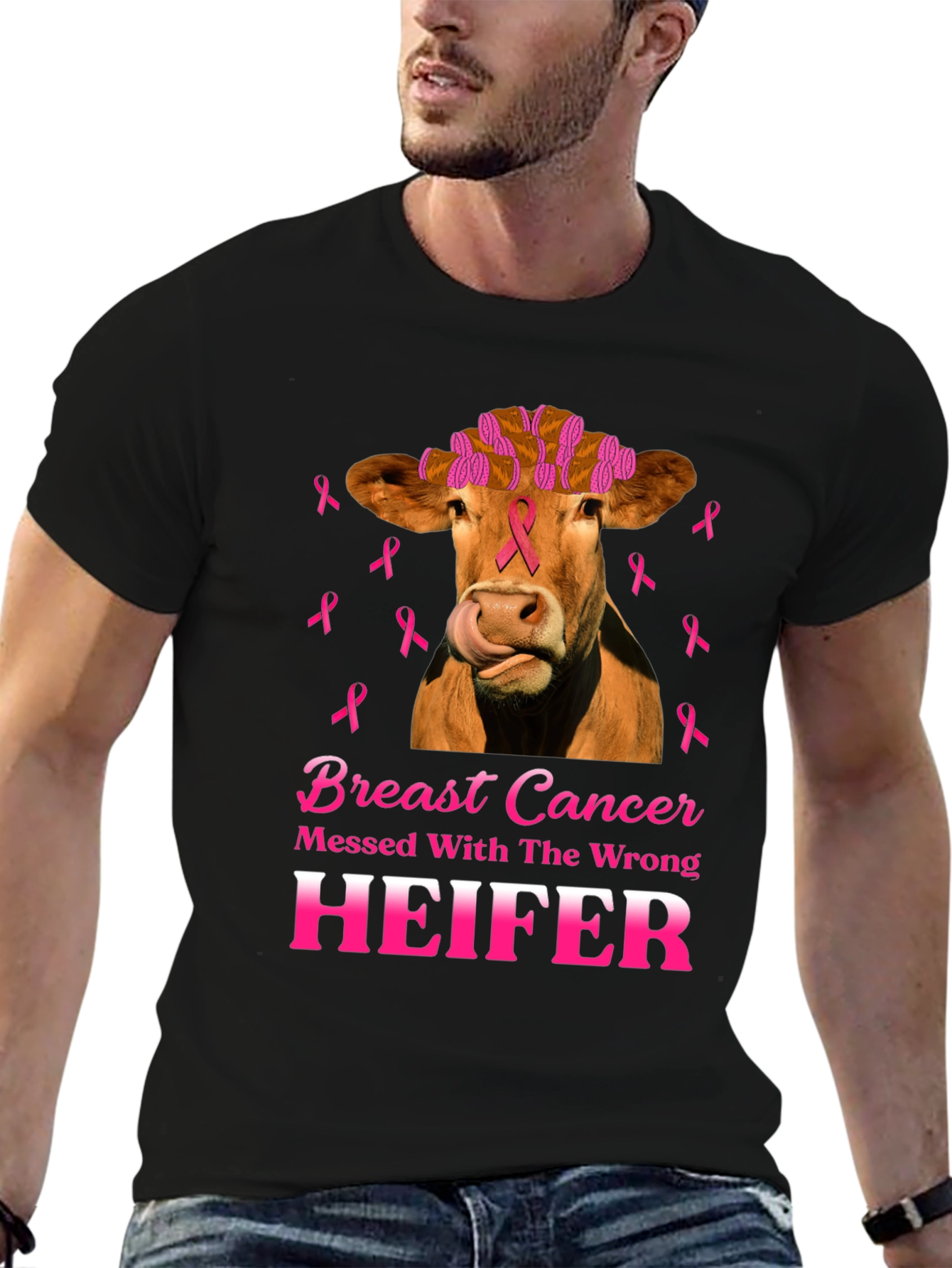 Breast Cancer Awareness Heifer T-Shirt