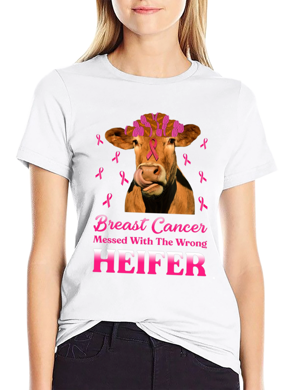 Breast Cancer Awareness Heifer T-Shirt
