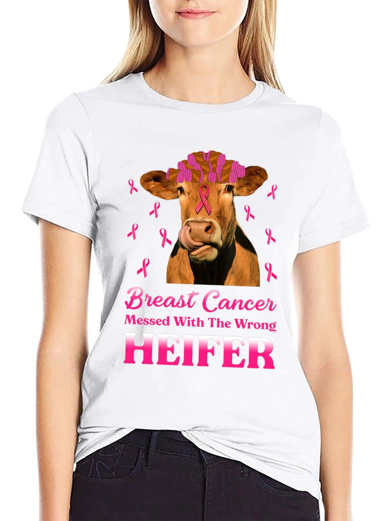 Breast Cancer Awareness Heifer T-Shirt