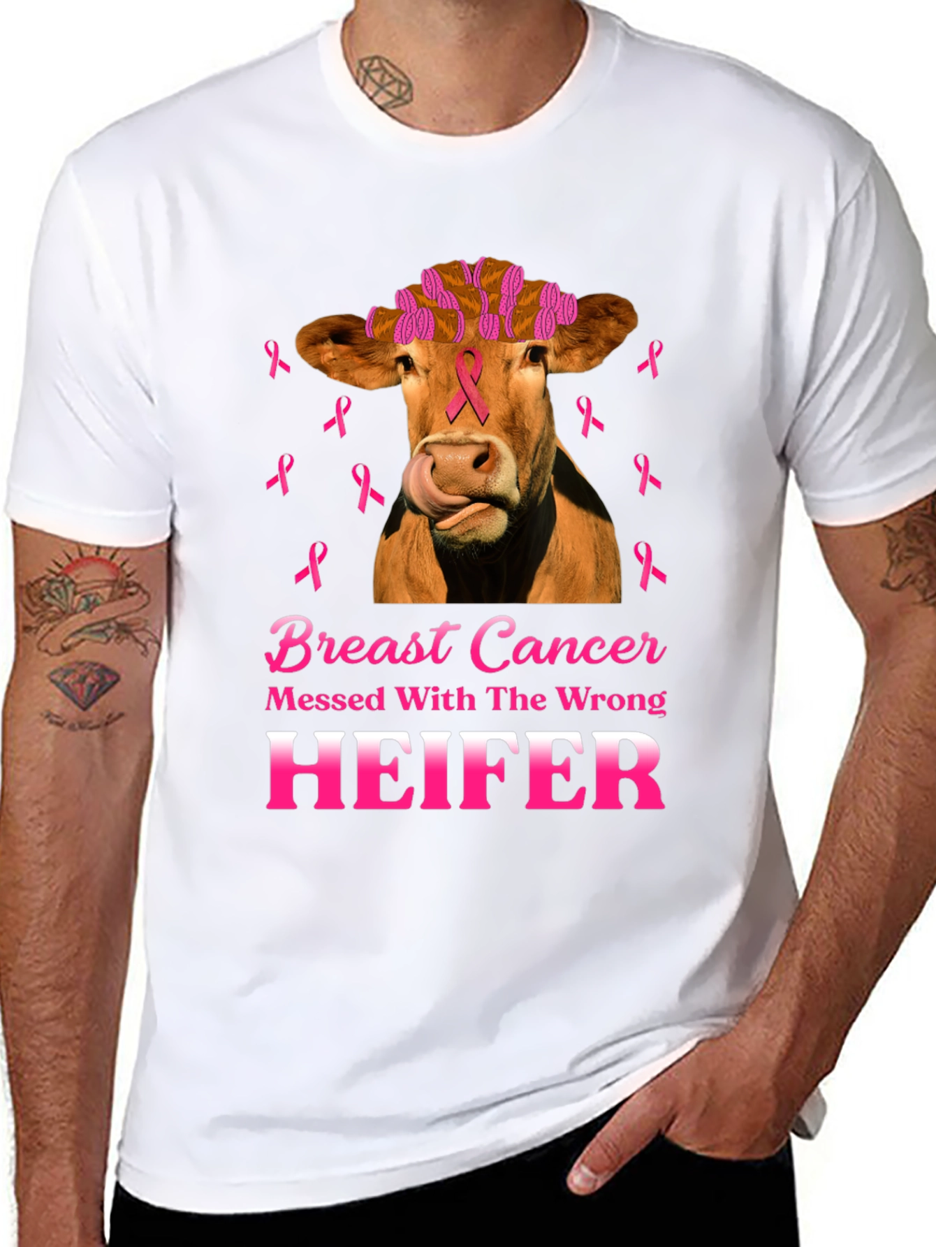 Breast Cancer Awareness Heifer T-Shirt