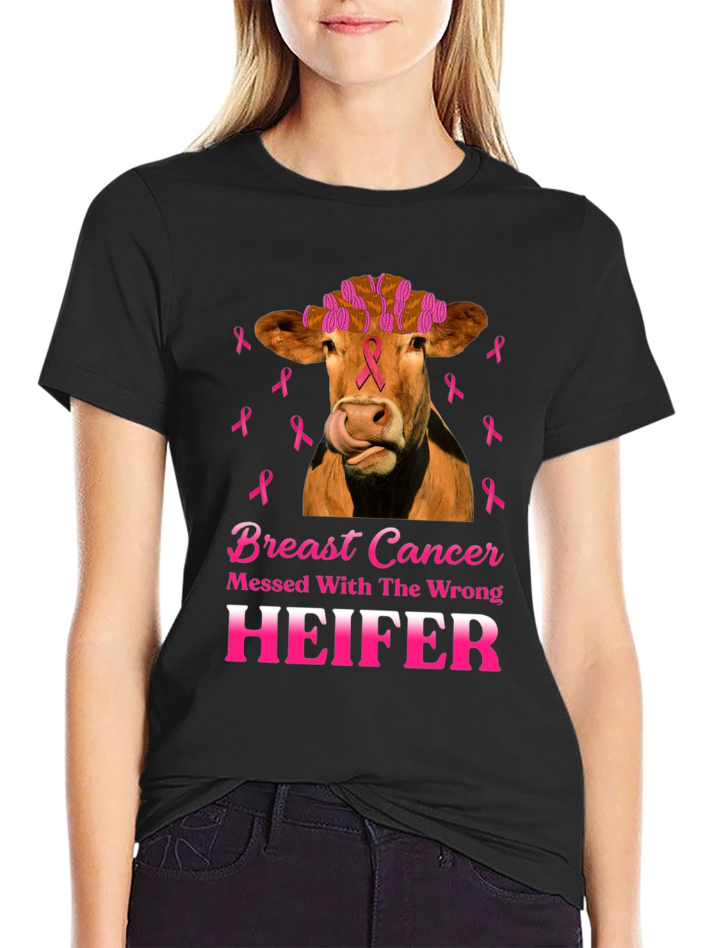 Breast Cancer Awareness Heifer T-Shirt