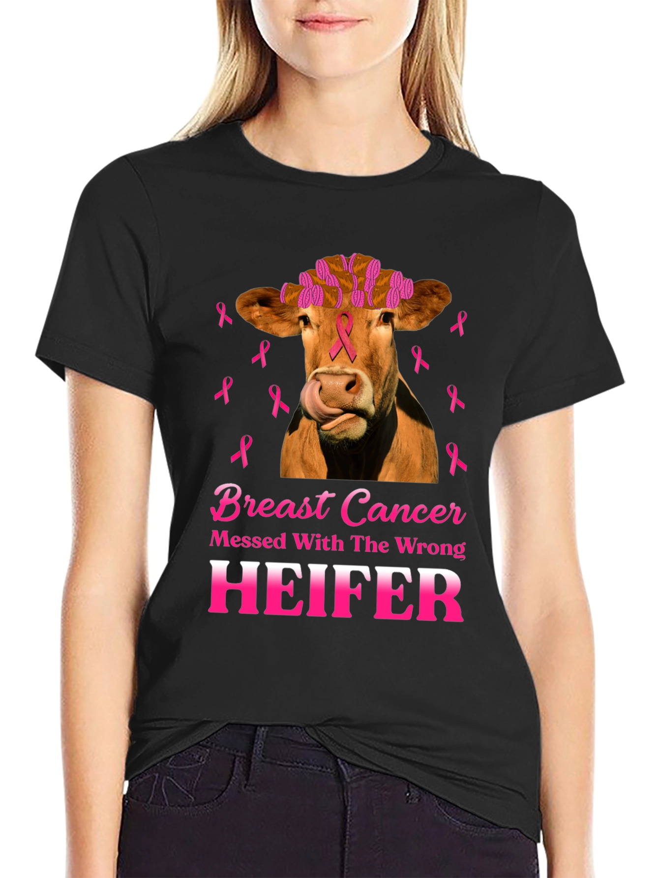 Breast Cancer Awareness Heifer T-Shirt