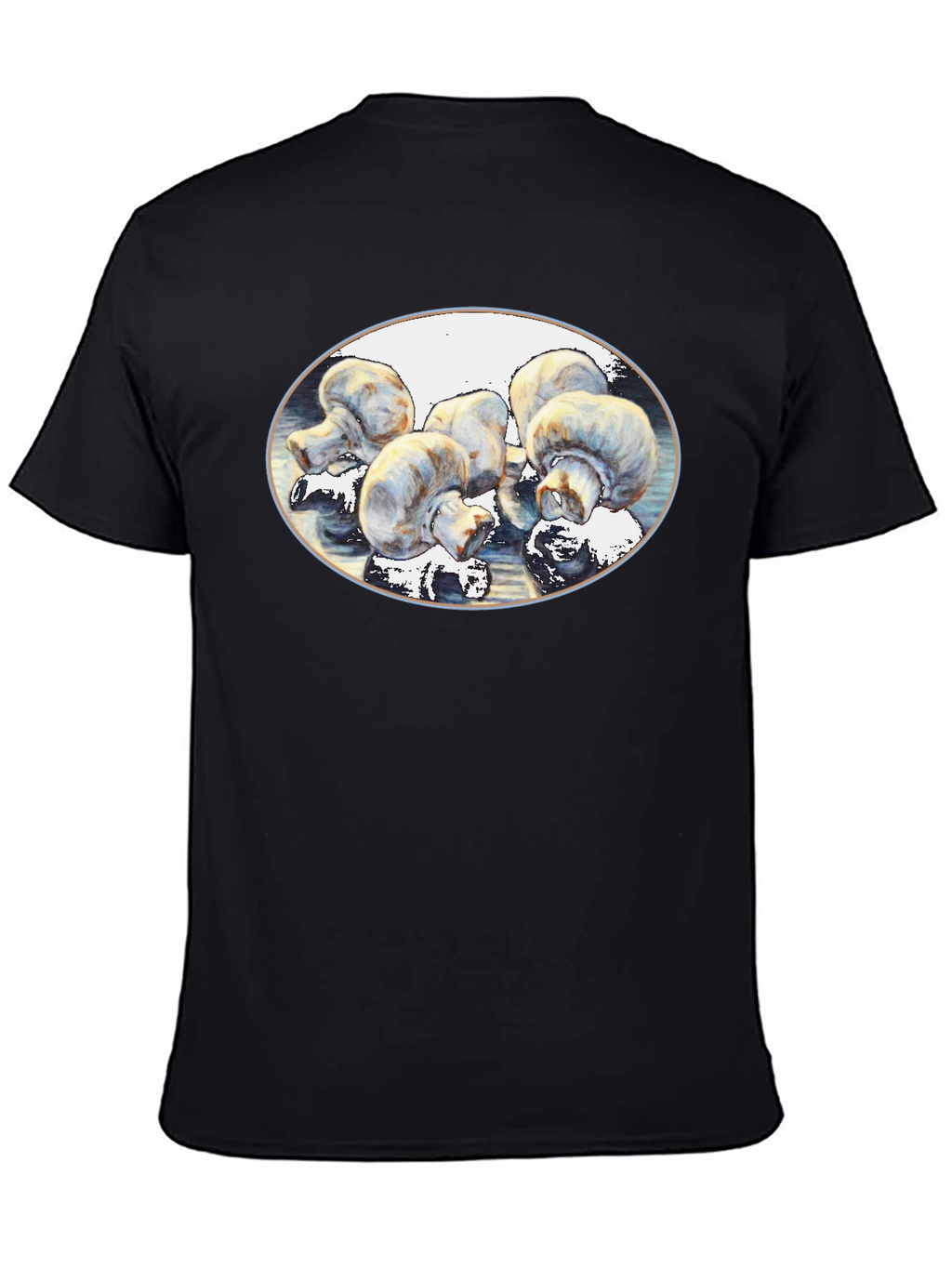 Mushroom Art Black T-Shirt